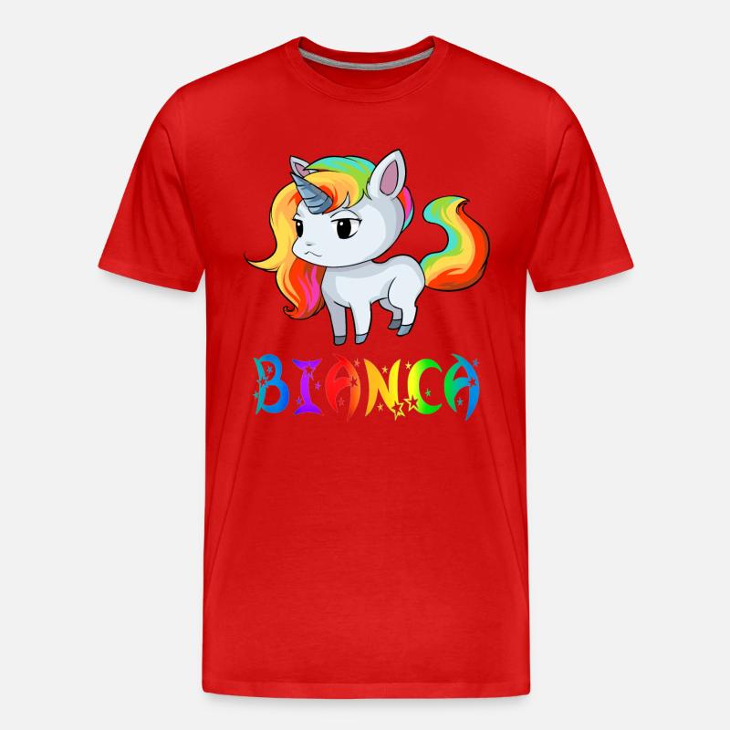 Einhorn Bianca - Männer Premium Bio T-Shirt - Rot