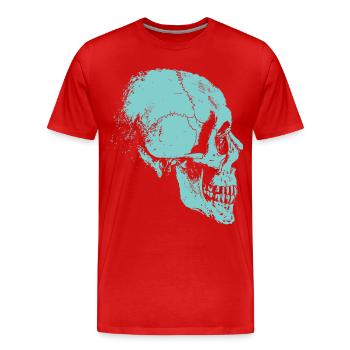 Skelett Totenkopf Bones - Männer Premium Bio T-Shirt - Rot - Vorne - Damien (186cm)