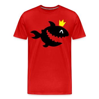 Hai - Männer Premium Bio T-Shirt - Rot - Vorne - Damien (186cm)