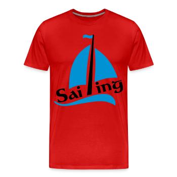bateau à voile - T-shirt bio Premium Homme - rouge - Devant - Damien (186cm)