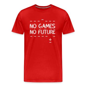 no games no future pixel nerd geek ordinateur pc lol - T-shirt bio Premium Homme - rouge - Devant - Damien (186cm)