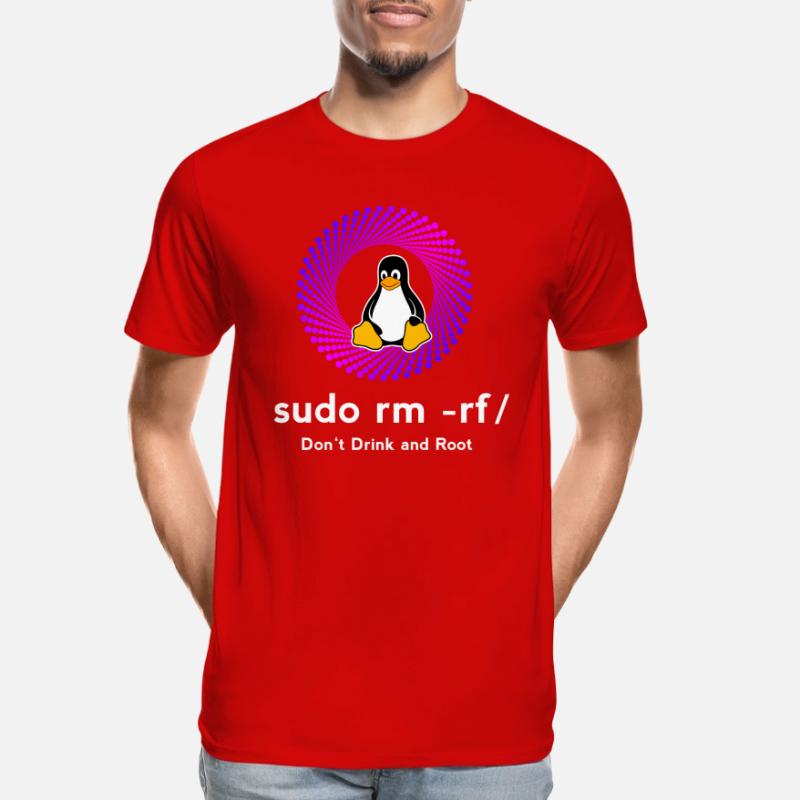Ordinateur Sys admin Penguin Nerd pc sudo rm -rf cod T-shirt bio Premium Homme