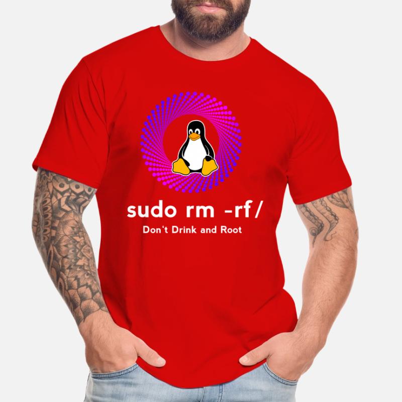 Computer Sys admin Penguin Nerd pc sudo rm -rf cod Men's Premium Organic T-Shirt