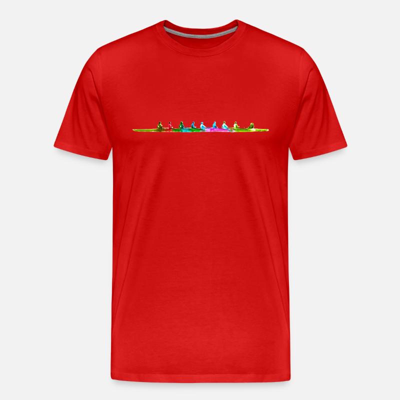 Buntes achter Ruderboot - Männer Premium Bio T-Shirt - Rot