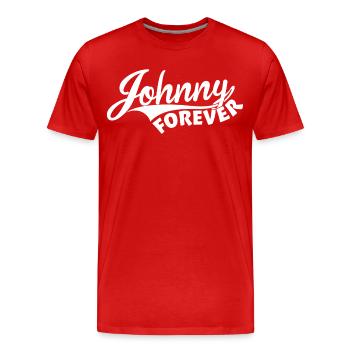 Johnny Forever - T-shirt bio Premium Homme - rouge - Devant - Damien (186cm)