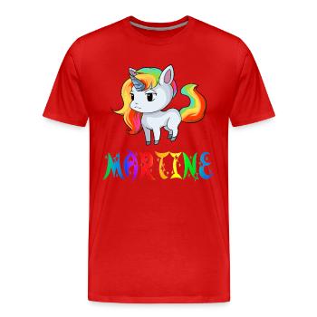 Unicorn Martine - T-shirt bio Premium Homme - rouge - Devant - Damien (186cm)