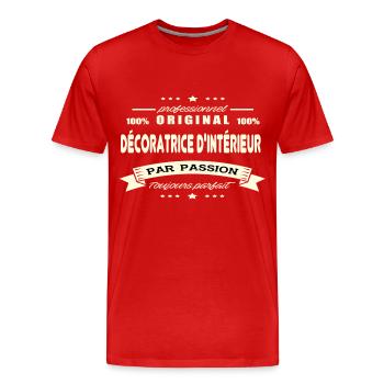 Décoratrice d'intérieur Original - T-shirt bio Premium Homme - rouge - Devant - Damien (186cm)