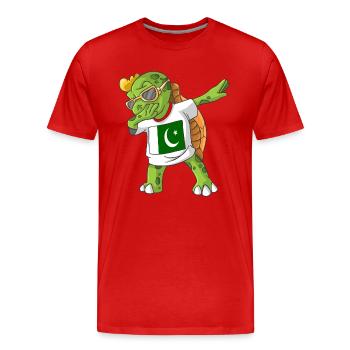 Pakistan Dabbing turtle - Men's Premium Organic T-Shirt - red - Front - Damien (186cm)