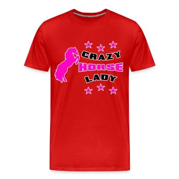 Crazy Horse Lady - Männer Premium Bio T-Shirt - Rot - Vorne - Damien (186cm)