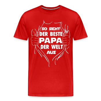 So sieht der beste Papa der welt aus - Männer Premium Bio T-Shirt - Rot - Vorne - Damien (186cm)