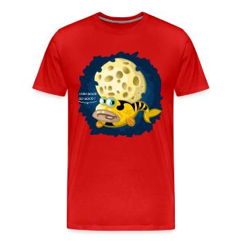 Funky fish - Men's Premium Organic T-Shirt - red - Front - Damien (186cm)