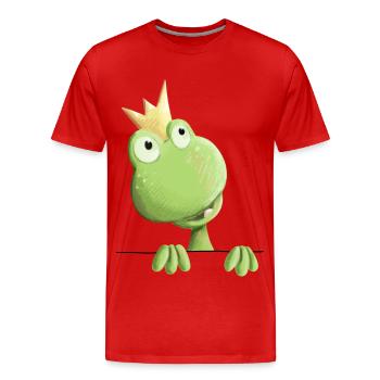 Prince de grenouille douce - dessin animé de grenouille - T-shirt bio Premium Homme - rouge - Devant - Damien (186cm)
