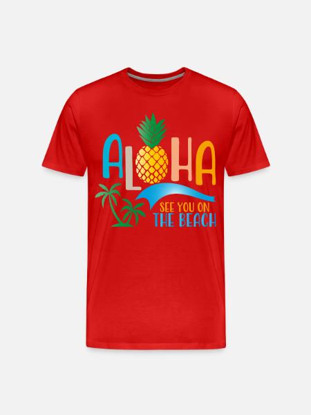 Beach - Men's Premium Organic T-Shirt - red