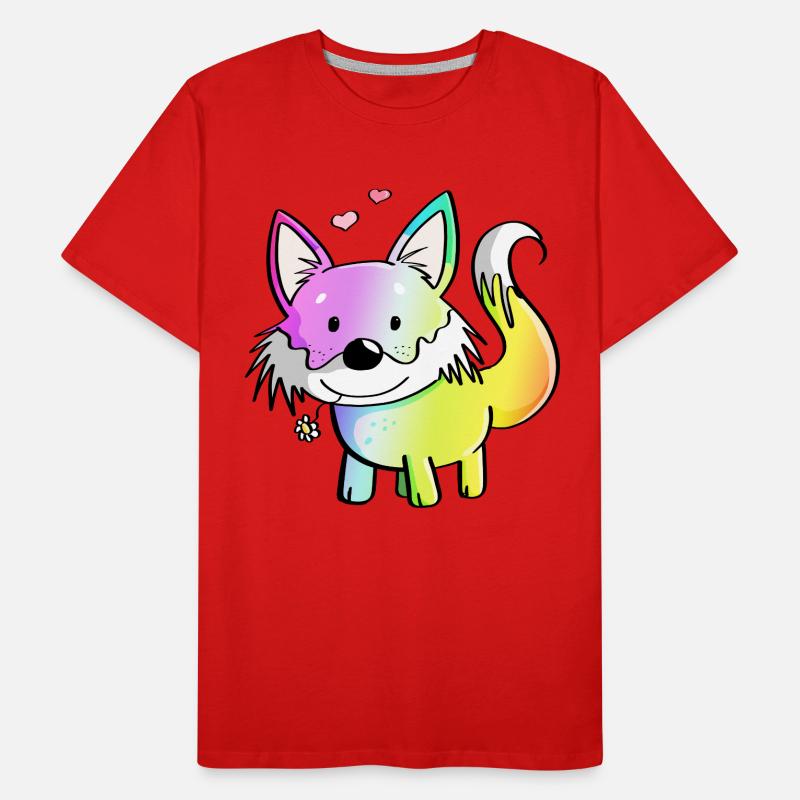 Fox rainbow - foxes - red fox - predator Men's Premium Organic T-Shirt