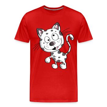 Knuffige Katze - Katzen - Kater - Stubentiger - Männer Premium Bio T-Shirt - Rot - Vorne - Damien (186cm)