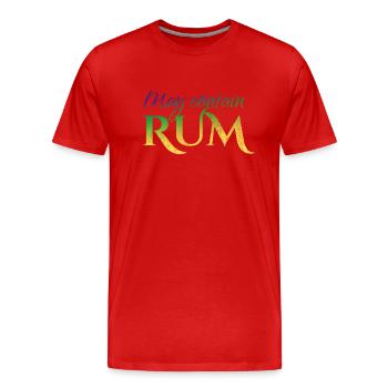 Rhum / May Contain Rhum / Alcool / Fête - T-shirt bio Premium Homme - rouge - Devant - Damien (186cm)