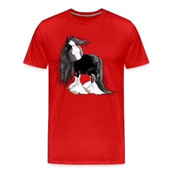 Shire Horse - Shire Horses - Kaltblut - Pferd - Männer Premium Bio T-Shirt - Rot - Vorne - Damien (186cm)