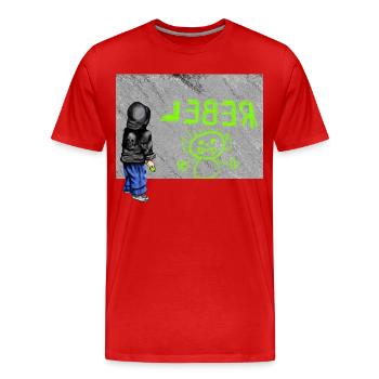 Rebell - Männer Premium Bio T-Shirt - Rot - Vorne - Damien (186cm)