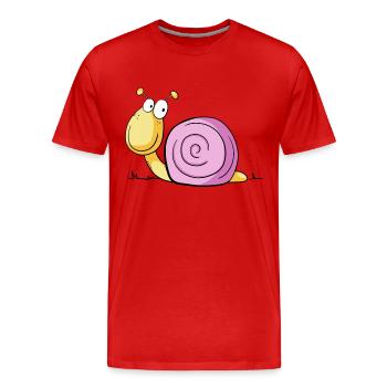 Sweet Little Snail I Comic - T-shirt bio Premium Homme - rouge - Devant - Damien (186cm)