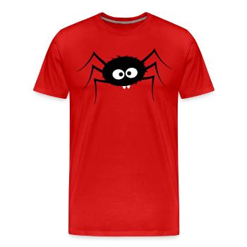 Spinne - Männer Premium Bio T-Shirt - Rot - Vorne - Damien (186cm)