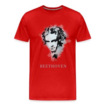 beethoven klassik musik komponist konzert taub pop - Männer Premium Bio T-Shirt - Rot - Vorne - Damien (186cm)