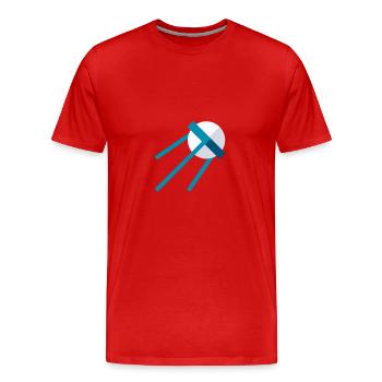 Satellite dans l’espace – Icône bleue de l’espace - T-shirt bio Premium Homme - rouge - Devant - Damien (186cm)