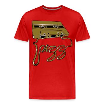 Cassette audio de jazz flex - T-shirt bio Premium Homme - rouge - Devant - Damien (186cm)