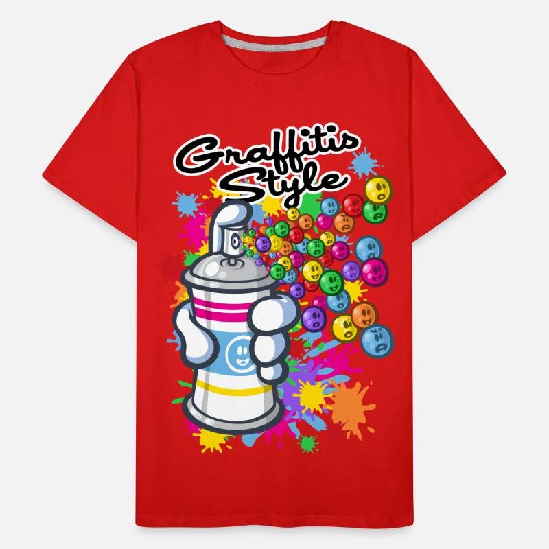 Graffiti Cartoon-Stil Männer Premium Bio T-Shirt