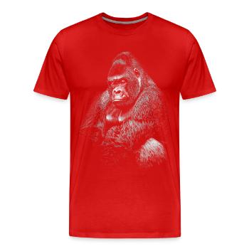 Gorilla - T-shirt bio Premium Homme - rouge - Devant - Damien (186cm)