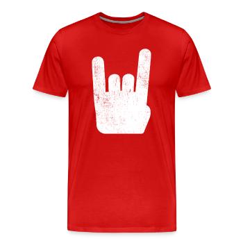 Frites Metal Hand Rock Metal Musique - T-shirt bio Premium Homme - rouge - Devant - Damien (186cm)