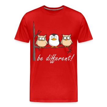être individuel - T-shirt bio Premium Homme - rouge - Devant - Damien (186cm)