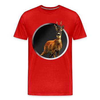 deer - Men's Premium Organic T-Shirt - red - Front - Damien (186cm)