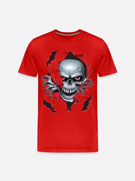 Skull - Men's Premium Organic T-Shirt - red