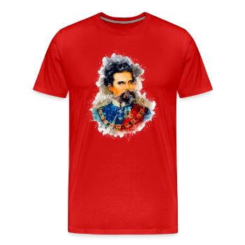 KÖNIG LUDWIG II. - Männer Premium Bio T-Shirt - Rot - Vorne - Damien (186cm)