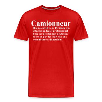 Camionneur Définition - T-shirt bio Premium Homme - rouge - Devant - Damien (186cm)
