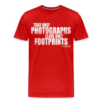 Urban Explorers Urbex Lost Places Photo Footprints - T-shirt bio Premium Homme - rouge - Devant - Damien (186cm)