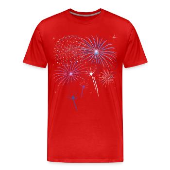 Feu d'artifice Pyro Böller compte à rebours fête du Nouvel An - T-shirt bio Premium Homme - rouge - Devant - Damien (186cm)