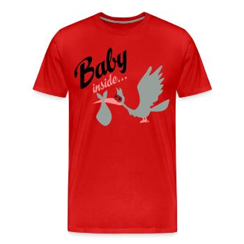 grossesse - T-shirt bio Premium Homme - rouge - Devant - Damien (186cm)