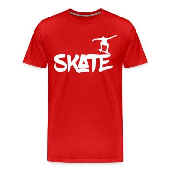 Skater Skate - Männer Premium Bio T-Shirt - Rot - Vorne - Damien (186cm)