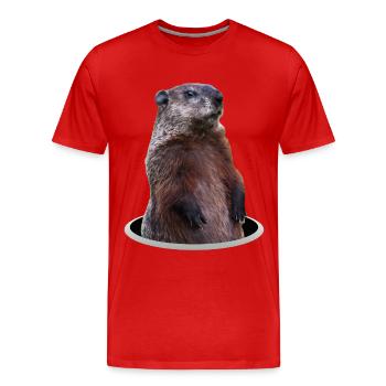 Murmeltier - Männer Premium Bio T-Shirt - Rot - Vorne - Damien (186cm)