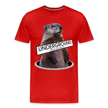 Marmotte résistante au sol - design - T-shirt bio Premium Homme - rouge - Devant - Damien (186cm)