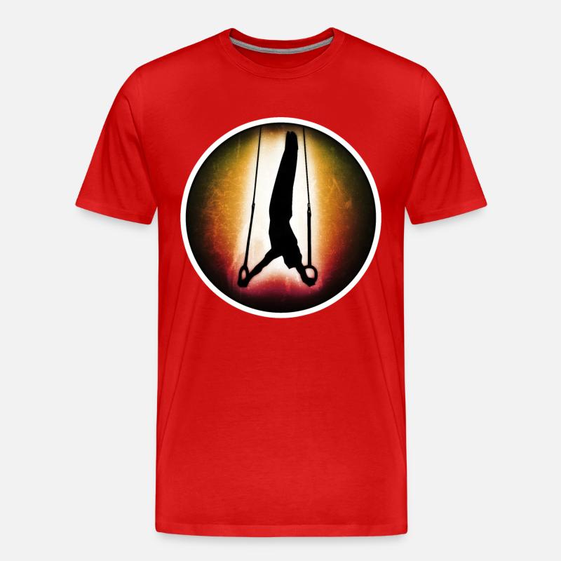Turnen - Ringe - Männer Premium Bio T-Shirt - Rot