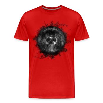Gothic Tod Totenkopf Paint Splatter Art - Männer Premium Bio T-Shirt - Rot - Vorne - Damien (186cm)