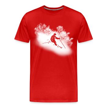 SKI ALPIN - T-shirt bio Premium Homme - rouge - Devant - Damien (186cm)