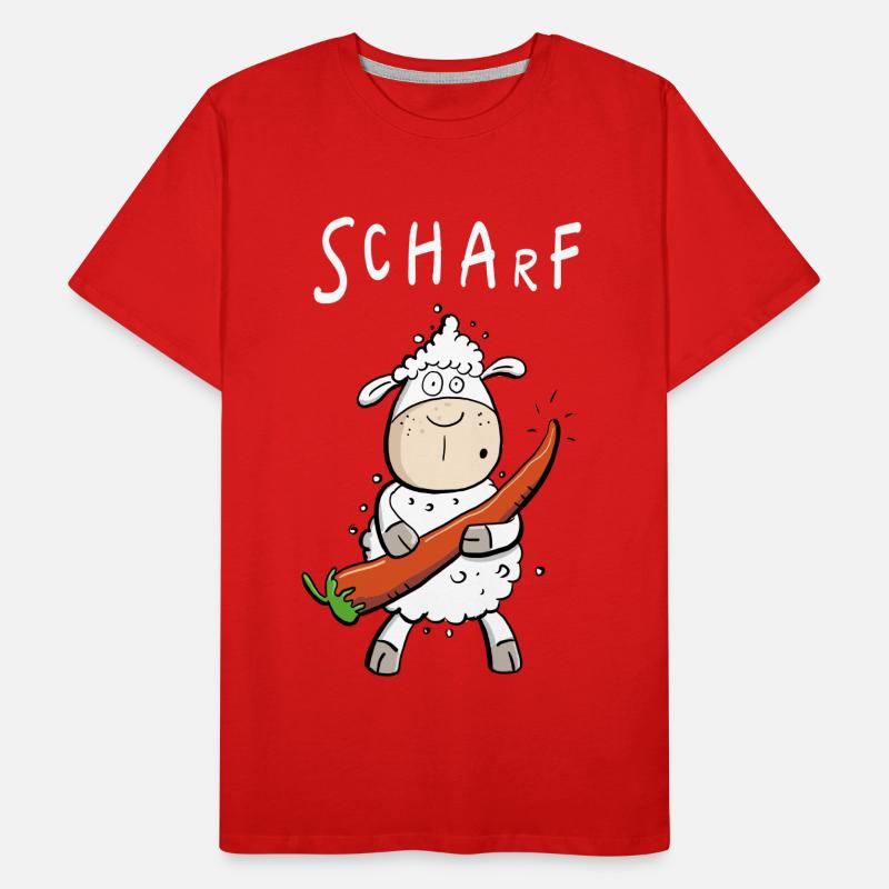 Pepperoni Sheep I Sharp comic pun Men's Premium Organic T-Shirt