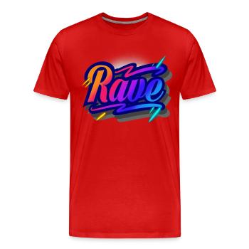 Rave - Männer Premium Bio T-Shirt - Rot - Vorne - Damien (186cm)
