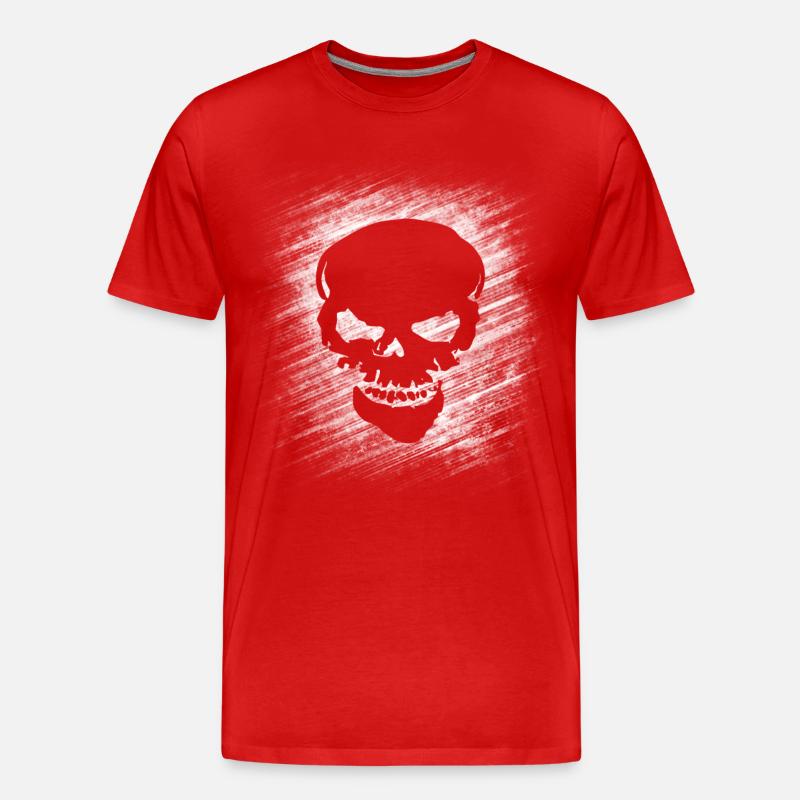 Totenkopf - Männer Premium Bio T-Shirt - Rot