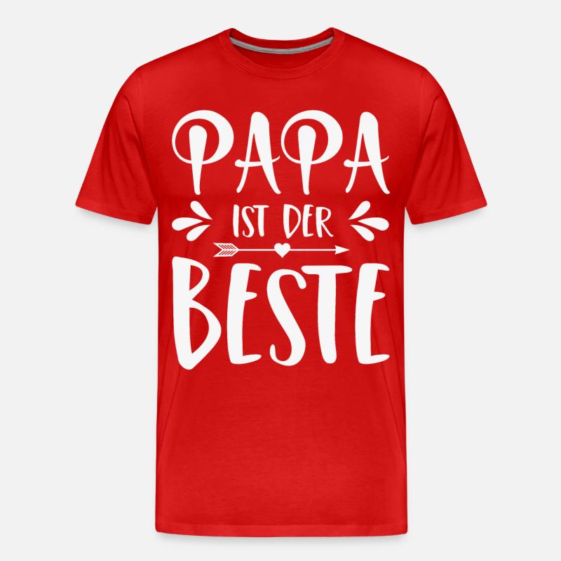 Papa ist der Beste - Männer Premium Bio T-Shirt - Rot