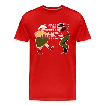Danse en ligne - T-shirt bio Premium Homme - rouge - Devant - Damien (186cm)