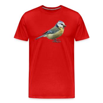 Blue tit 2 - Men's Premium Organic T-Shirt - red - Front - Damien (186cm)